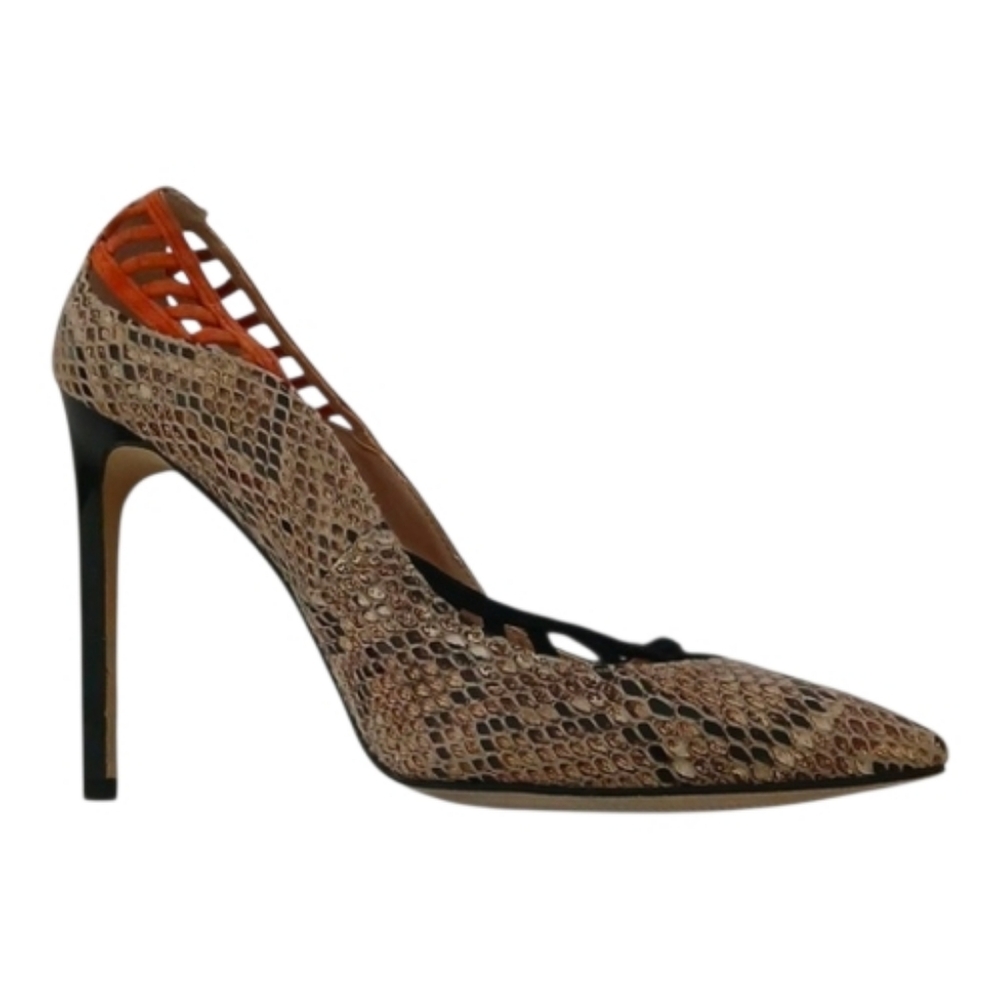 River Island Tan Snake Print Stilleto Heels Size 6 - Picture 3 of 8